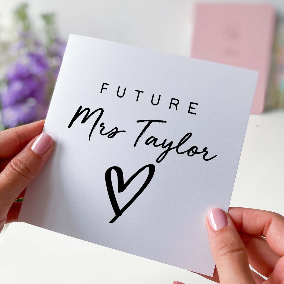 Card for Bride Future Mrs Card for Bride on Wedding Day Custom Bridal ...
