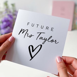 Carte pour la mariée Future Mrs Carte pour la mariée le jour du mariage Carte personnalisée pour la douche nuptiale pour fiancé, meilleur ami