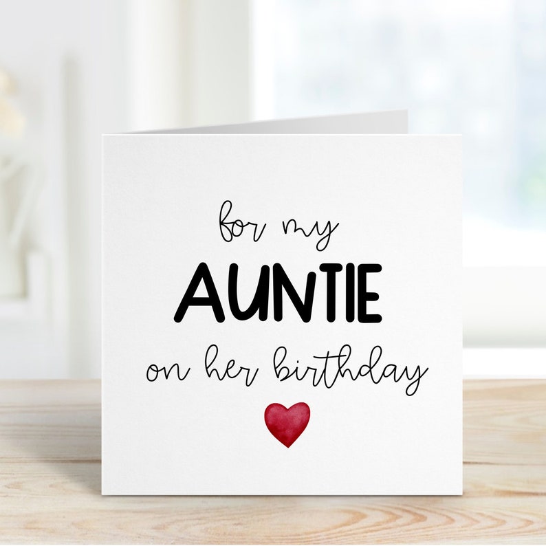 Card for Auntie Happy Birthday Card for Auntie's Birthday Greeting ...