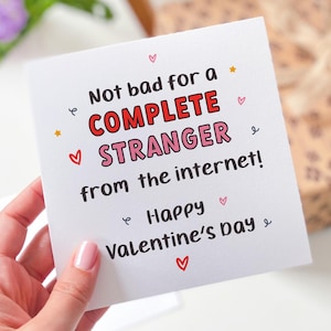 Grappige Valentijnsdagkaart voor hem Haar online datingstel Unieke eigenzinnige valentijnskaart Humoristische liefdeskaart niet slecht voor een complete vreemdeling