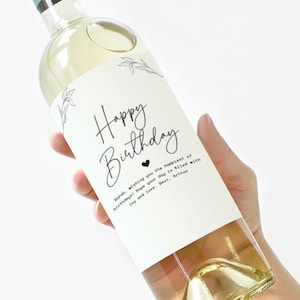 Alles Gute zum Geburtstag Weinetikett mit Ihrem Text Personalisierte Flasche Aufkleber Benutzerdefinierte Nachricht Andenken Perfektes Geburtstagsgeschenk für ihren Freund Schwester