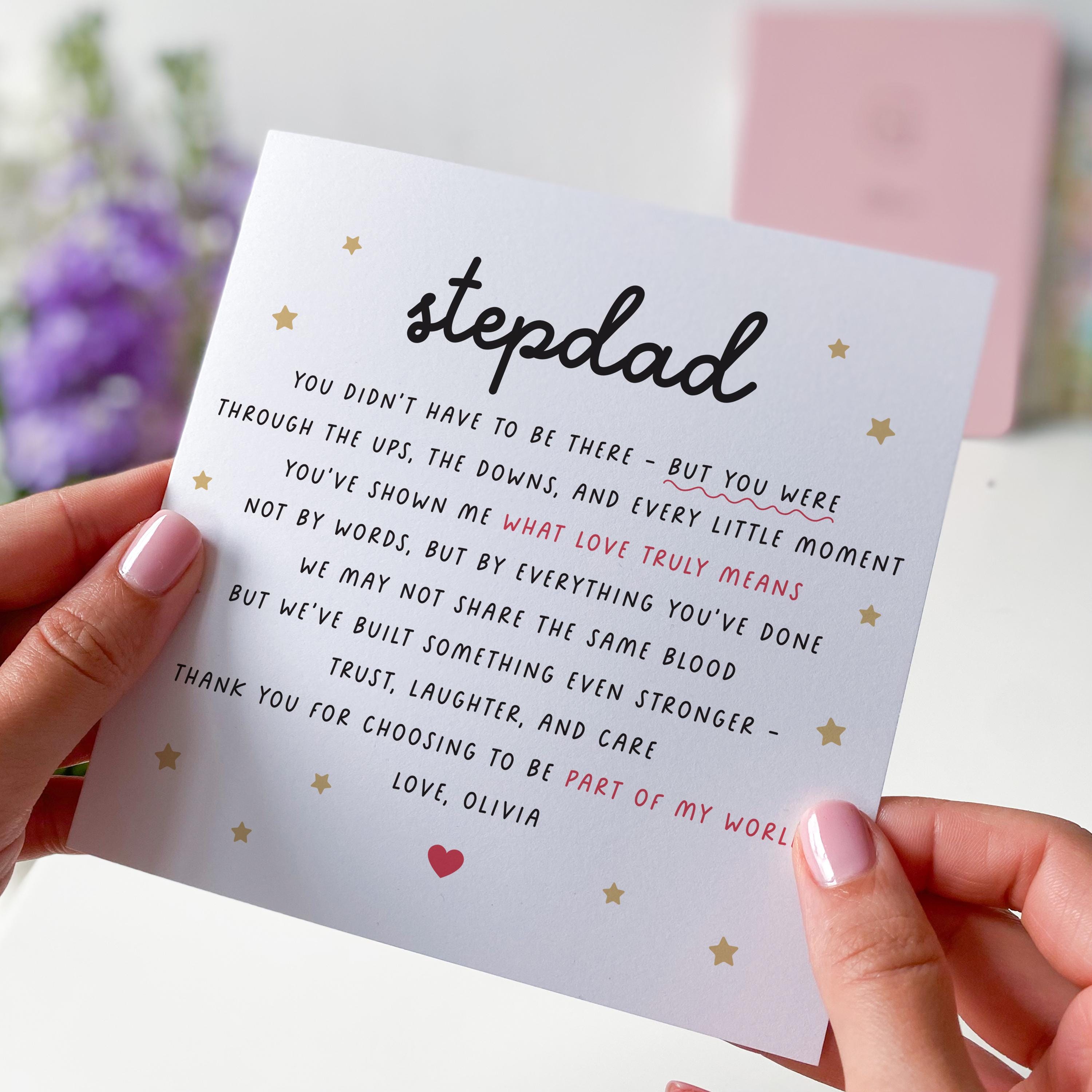 Card for Stepdad Father's Day Stepdad's Birthday Thank You Card ...
