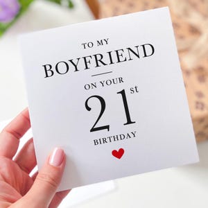 Carte d'anniversaire de petit ami personnalisée pour lui, carte d'âge d'or de petite amie, conception de coeur d'amour romantique 16e 18e 21e 30e 40e