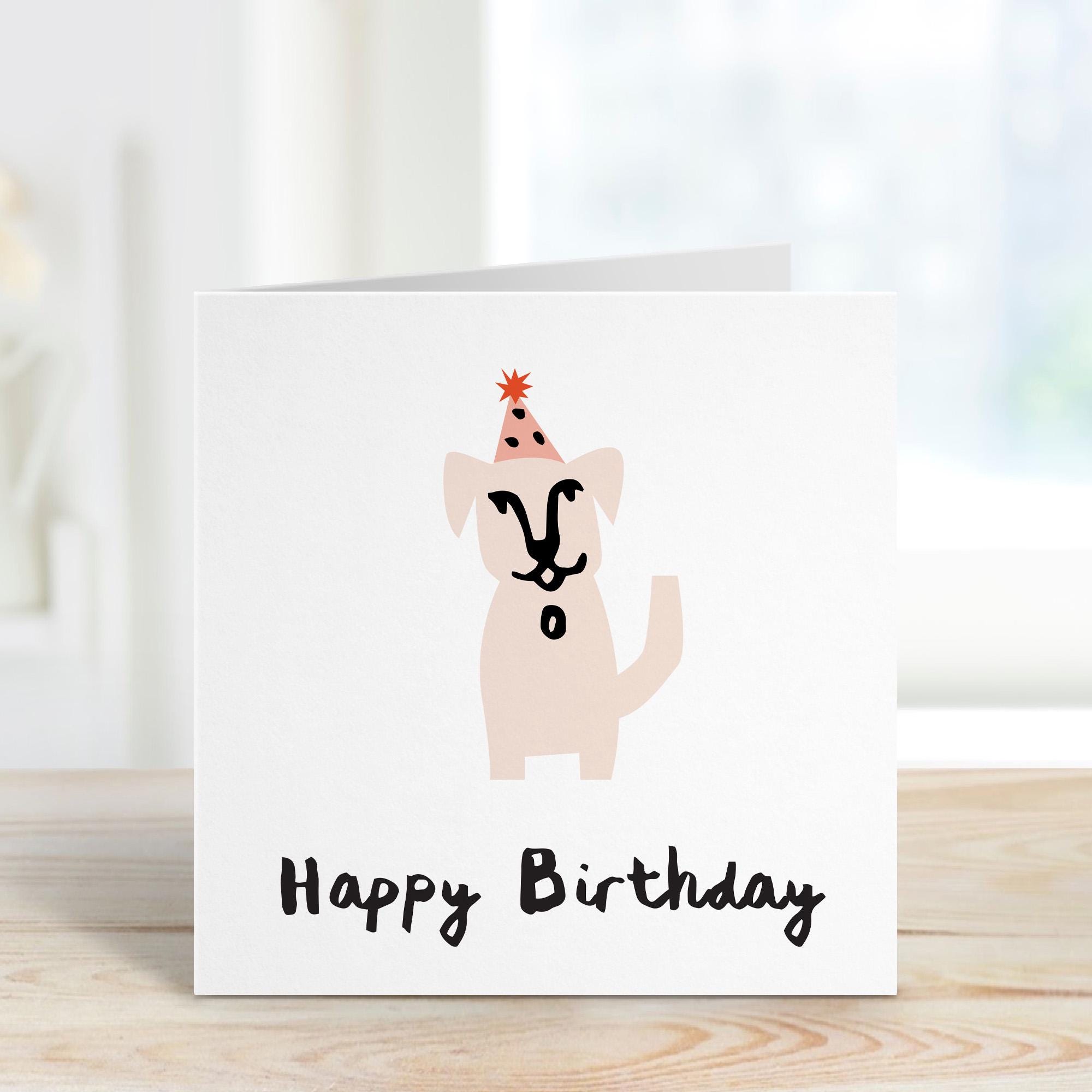 Happy Birthday Card Funny Cute Dog Picture for Him Her Boyfriend ...