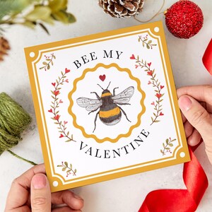 Bee My Valentine Karte Niedliche und Punny Valentinstag Gruß für Mann Frau Freund Freundin oder Partner Lustige Valentines Geschenk-Karte