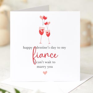 Valentijnsdagkaart voor verloofde I Can't Wait to Marry You Card voor haar Hem verloofde verloofd laatste valentijnsdagcadeau