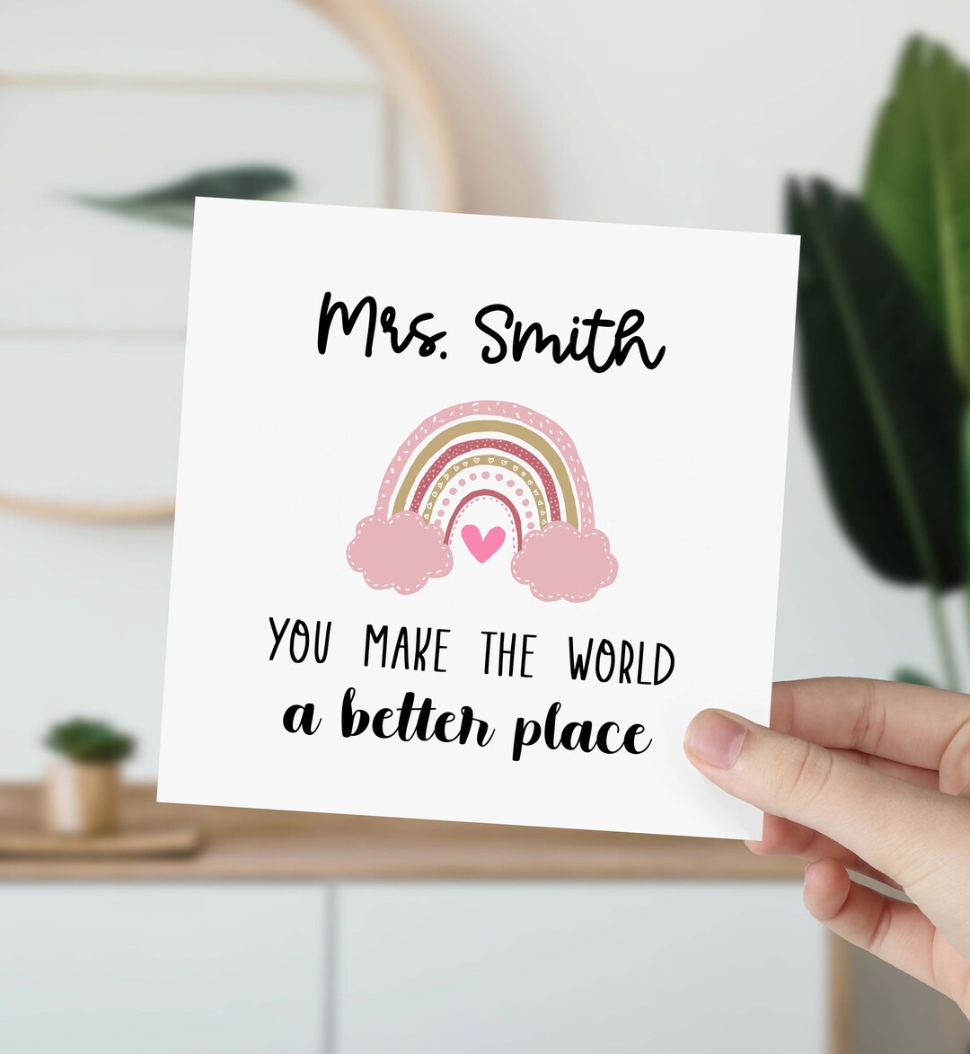 Personalised Teacher Thank You Card End of Term Gift Card for a Better ...