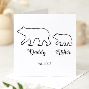 Biglietto personalizzato con papà e orsetto Festa del papà Compleanno Nuovo regalo per papà Nome personalizzato Biglietto per il futuro papà Primo ricordo per la festa del papà Orsetto Dada