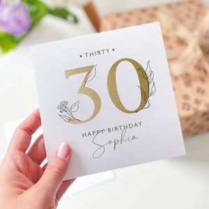 Karte zum 30. Geburtstag mit Namen, Freund, Freund, Freundin, Nachbarin, Mutter, Tochter, Schwester, Sohn, Verlobter, Happy 20 40 50 60 70 80 Geburtstagsgeschenkkarte