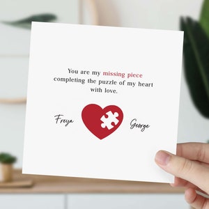 Carte pour petite amie, petit ami, tu es la pièce qui me manque, carte puzzle pour la Saint-Valentin, carte d'amour pour elle, lui, femme, mari, carte-cadeau romantique