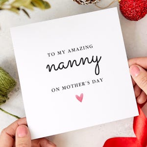 Carte de nounou, cadeau attentionné pour la fête des mères, carte d'anniversaire pour nounou, carte souvenir spéciale pour la fête des grands-mères