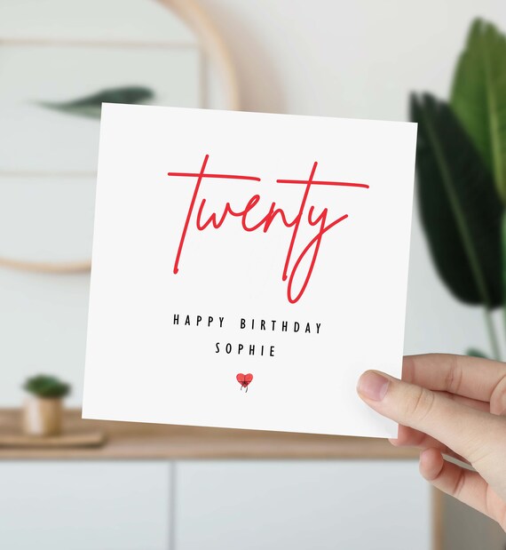 Biglietto D'auguri Personalizzato Nome Et&agrave; Amica Fidanzata Vicina Mamma Figlia Sorella Fidanzato Felice 20 30 40 50 60 70 Carta Regalo Di Buon Compleanno - Italia