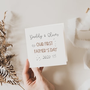Cartes personnalisées pour la première fête des pères pour papa Cartes pour la 1ère fête des pères, cadeau de voeux pour papa et bébé