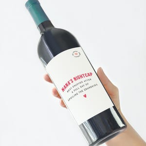 Étiquette de vin personnalisée Nana Sticker bouteille grand-mère drôle Fête des mères, anniversaire, cadeau de Noël pour les amateurs de prosecco et de vin Nan