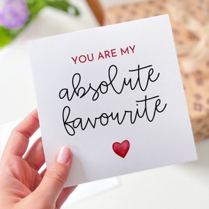 You are my favourite card for boyfriend girlfriend friend wife husband Birthday friendship greeting card Valentines Day Anniversary card