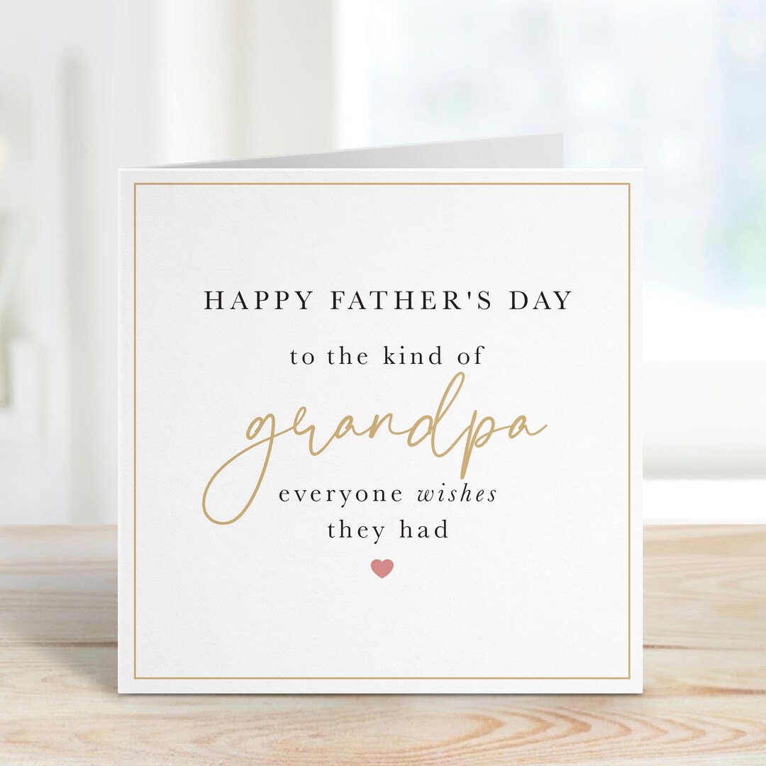 Father’s Day Card for Grandpa Elegant Minimalist Design Name Special ...