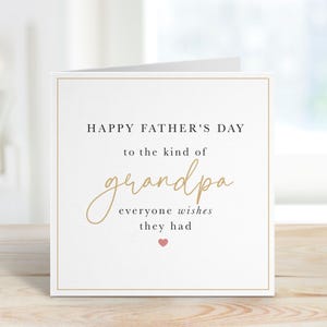 Father’s Day Card for Grandpa Elegant Minimalist Design Name Special Keepsake for the Best Grandad from Grandchild To the Kind of Grandpa