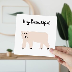 Hallo, mooie kaart voor haar Kaart voor vriendin vrouw beste vriend Gefeliciteerd met je verjaardag kaart schattige beer van hem
