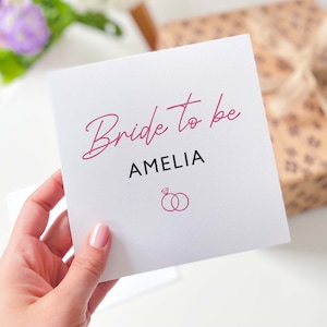 Carte de future mariée avec le nom Félicitations pour votre carte de mariage Cadeau de jeunes mariés Cartes de voeux pour la mariée avec carte de voeux texte