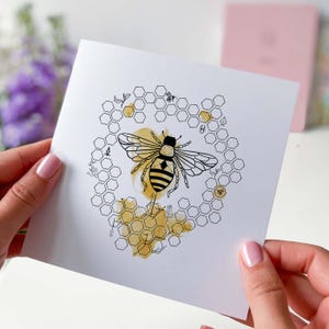 Carte d'anniversaire avec carte d'abeille Carte-cadeau de joyeux anniversaire Carte-cadeau pour amoureux de la nature