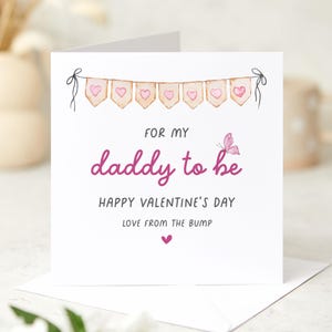 Tarjeta de San Valentín para mi futuro papá con amor desde la panza Regalo para papá nuevo Tarjeta de primer día de San Valentín Nuestro primer feliz día de San Valentín Futuro papá