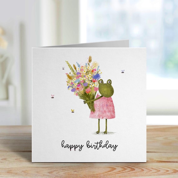 Biglietto di compleanno per bambini con design di rana francese – Scherzo divertente Biglietto di buon compleanno per bambini – Biglietto di compleanno per ragazzo o ragazza - Italia