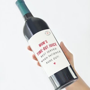 Étiquette de vin amusante pour maman - Autocollant personnalisé humoristique pour bouteille de prosecco, cadeau fête des mères, anniversaire de maman