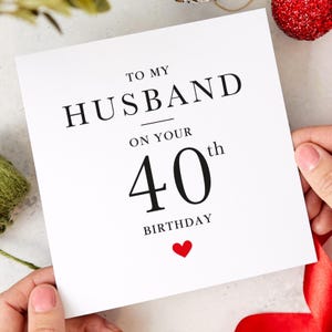 Carte d'anniversaire pour mari Carte d'anniversaire pour le 30e 40e, 50e, 60e anniversaire, élégante carte en forme de coeur pour son mari, femme