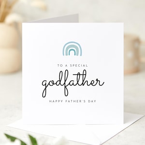 Para un padrino especial Tarjeta personalizada del Día del Padre para papá Regalo arcoíris de ahijado/a ahijada/a ahijado/a Recuerdo Primer Día del Padre