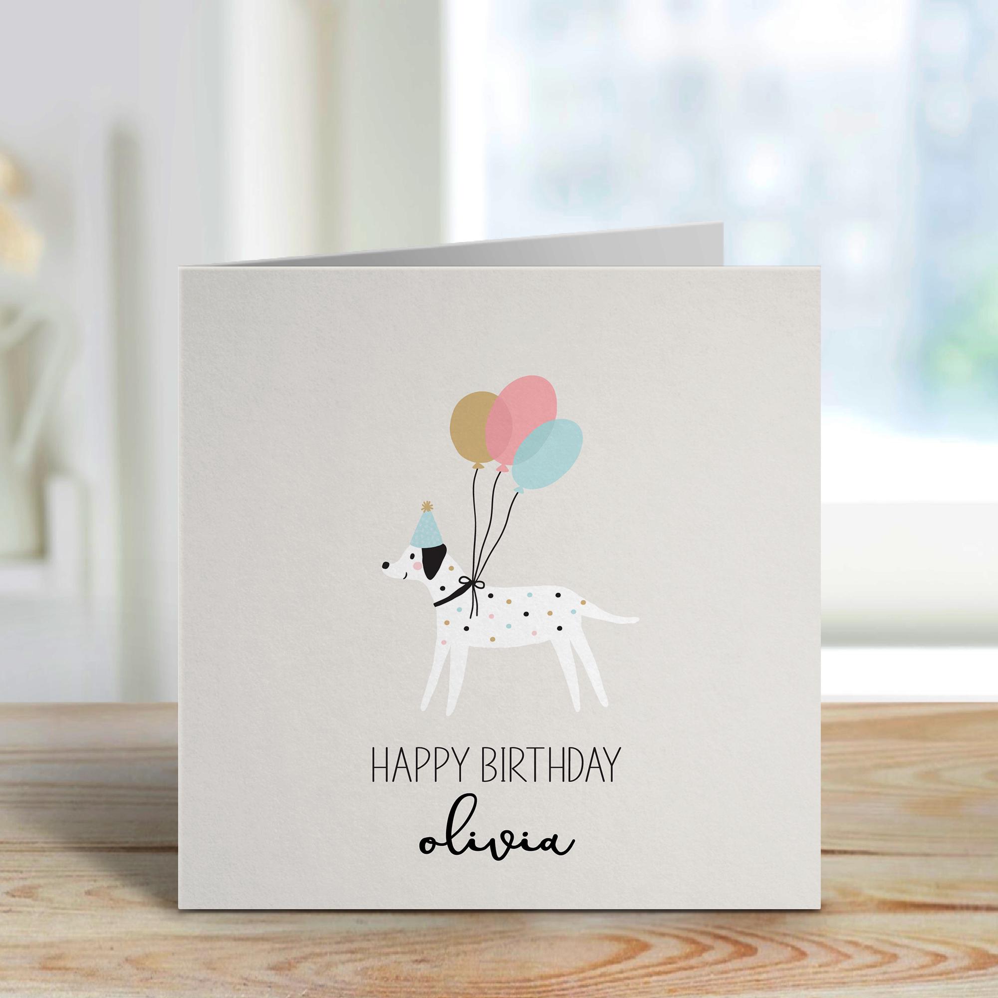 Personalised Happy Birthday Card for Dog Owner With Cute Dog and ...