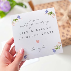 Gepersonaliseerde huwelijksverjaardagskaart mevrouw en heer happy years wenskaart voor paar kaart 1e 10 20 30 40 50 60 verjaardagscadeaukaart
