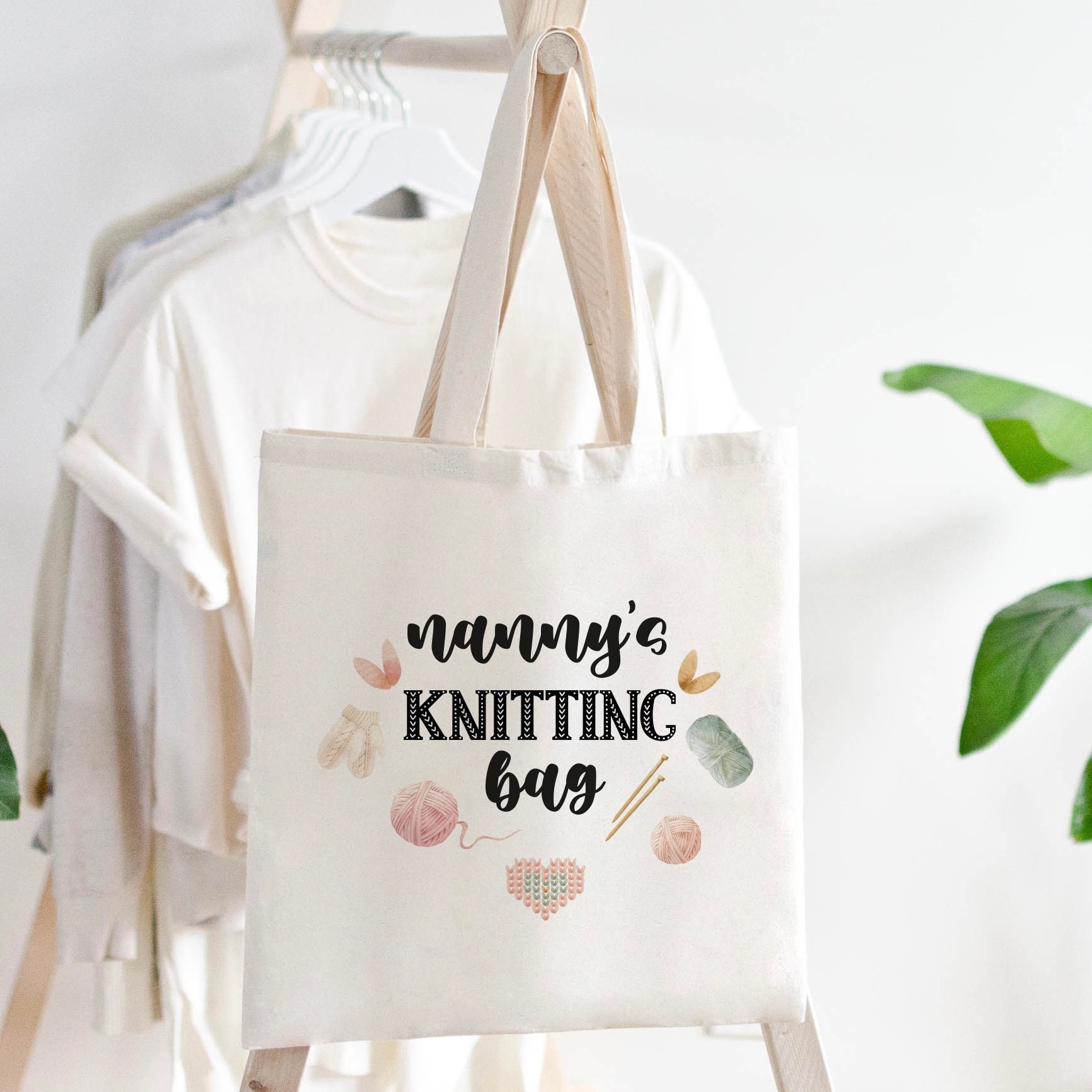 Crochet Tote Bag, Knitting Tote Bag, Personalised Bag, Knitting