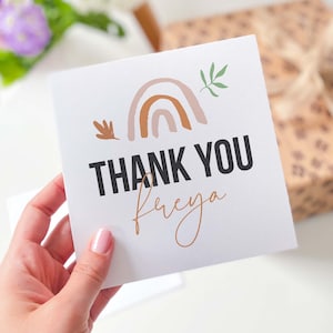 Carte de remerciement personnalisée avec un design arc-en-ciel avec nom Carte-cadeau de remerciement pour enseignante, amie, mère, soeur, lui, carte-cadeau de remerciement pour infirmière