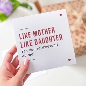 Tarjeta para mamá de hija Cumpleaños de mamá Tarjeta de Navidad Tarjeta del día de las madres Como madre como hija Tarjeta divertida Mamá