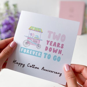 Carte d'anniversaire de mariage en coton avec une jolie barbe à papa Carte d'anniversaire de mariage pour mari, femme, petite amie, petit ami