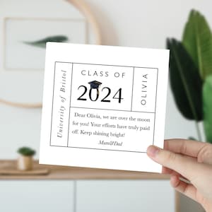 Carte de félicitations personnalisée de la promotion 2024 avec texte Carte-cadeau universitaire elle lui bravo et fier de vous Sur votre carte-cadeau de remise des diplômes