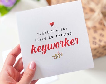 Personalized Thank You Keyworker Card: Teacher, Assistant