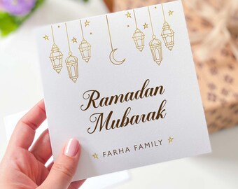Gepersonaliseerde Eid Mubarak-kaart, islamitisch ontwerp, familienaam