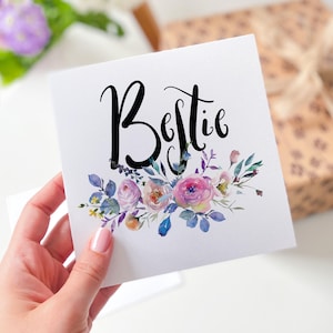 Besten Freund Karte Bestie Blumen Grußkarte Bester Freund Karte Geburtstag Wertschätzung Weihnachten Freundschaft Geschenk Niedlichen Blumen Design