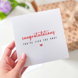 Personalised Wedding Card for bride groom Congratulations You've Tied The Knot gift card Couple Wedding Congrats Just Married Friend
