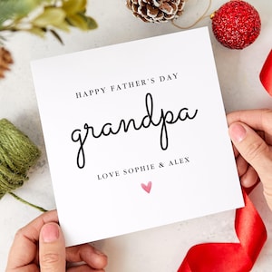 Biglietto d'auguri per la festa del papà per il nonno, simpatico biglietto personalizzato con i nomi dei nipoti