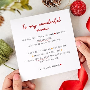 Tarjeta para el Día de la Madre de Nana Tarjeta de regalo pensativa para Nana Mensaje sincero Tarjeta de cumpleaños de recuerdo para abuela especial