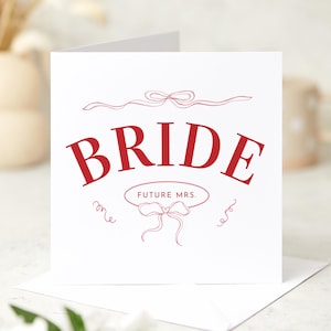 Carte pour la future mariée avec des détails de ruban Carte de mariée élégante et moderne pour la fête de la mariée ou la célébration de fiançailles