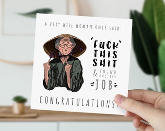 Funny New Job Card: Wise Woman Congratulations Gift