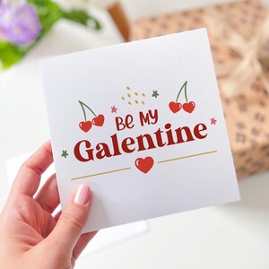 Be My Galentine Karte Lustiger und spielerischer Gruß an Kirsche für beste Freunde oder Schwestern Happy Galentine's Day Bestie