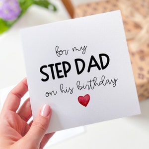 Kaart voor stiefvader Verjaardagskaart voor stiefvader op zijn verjaardag cadeaukaarten wenskaart voor mijn stiefvader met schattig rood hart Verjaardag van stiefvader