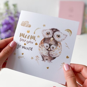 Cartão para mãe com design de coruja Te amo tanto, cartão de mamãe para o dia das mães, cartão de aniversário de mãe de crianças para mamãe, mamãe, mamãe, mãe