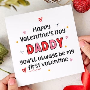 Grazioso biglietto di San Valentino per papà da figlia o figlio Biglietto divertente e commovente per papà Regalo premuroso per il primo San Valentino