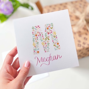 Verjaardagskaart voor meisjes Kaart voor haar meisje kinderen Gepersonaliseerd met naam vriend Cadeaukaart 6 7 8 9 10 11 12 13 14 15 16 verjaardag met bloemen