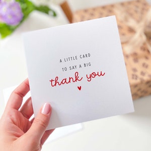 Tarjeta de regalo para maestra amiga ella él Una pequeña tarjeta para decir una gran tarjeta de agradecimiento Tarjeta de regalo de agradecimiento Doctor Abogado Enfermera